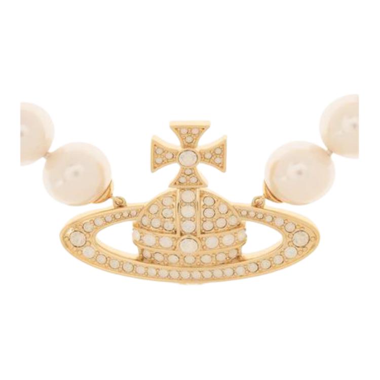 (Women) Vivienne Westwood Gold Pearl Crystal Necklace with Cutout Design for Women. 6301011002R597CNR597 圖 4