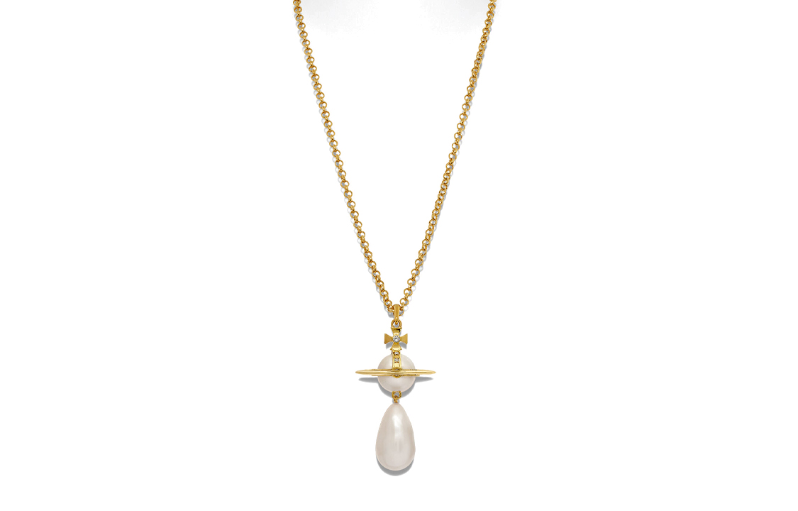 (Women) Vivienne Westwood Gold Tear Drop Crystal Pearl Necklace for Women 630203B602R107R107 圖 2