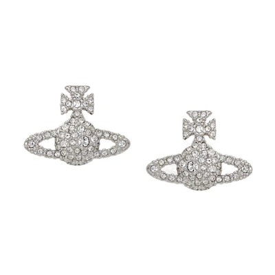 (Women) Vivienne Westwood Grace Bas Relief Stud Earrings Silver for Women. 62010124W110W110