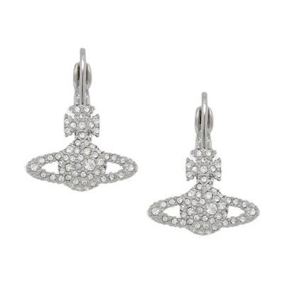 (Women) Vivienne Westwood Grace Drop Saturn Crystal Pendant Earrings Silver for Women. 6202002702P116P116