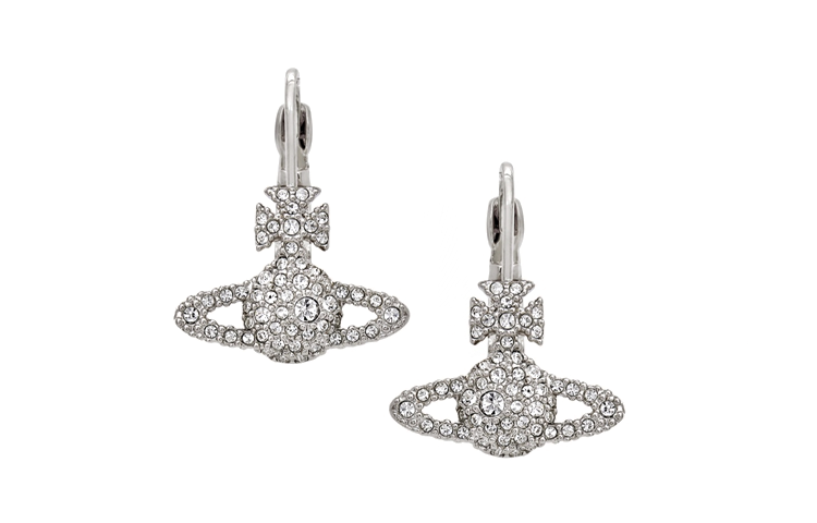 Order (W) 薇薇安·威斯伍德 Grace水晶土星吊墜耳環 銀色 女款 6202002702P116P116