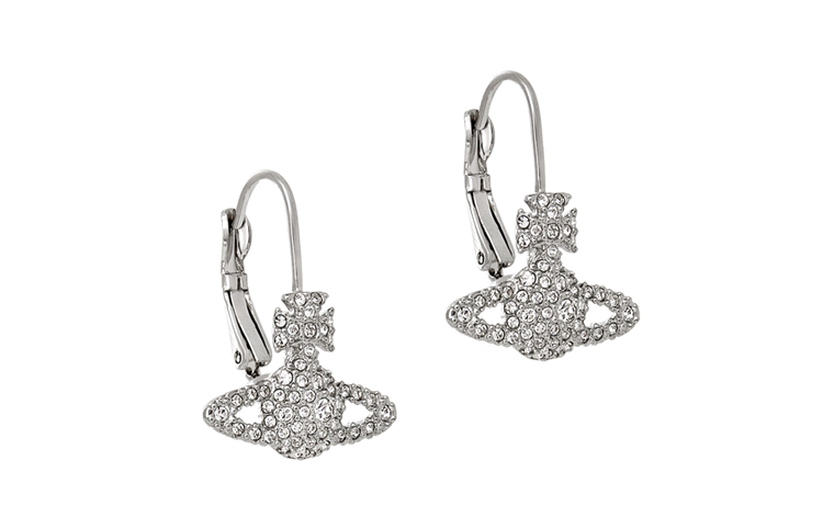 Lookbook (W) 薇薇安·威斯伍德 Grace水晶土星吊墜耳環 銀色 女款 6202002702P116P116