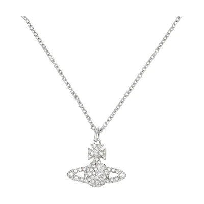 (Women) Vivienne Westwood Grace Full Rhinestone Saturn Pendant Necklace Silver Women. 6302009202P116CNP116