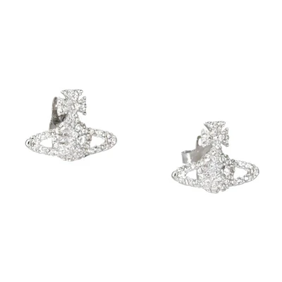 (Women) Vivienne Westwood Grace Gold-Tone Crystal Saturn Earrings Silver . 6201012402P116P116