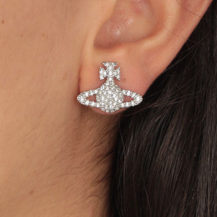 Lookbook (W) 薇薇安·魏斯伍德Grace金色水晶土星耳環銀色款 6201012402P116P116