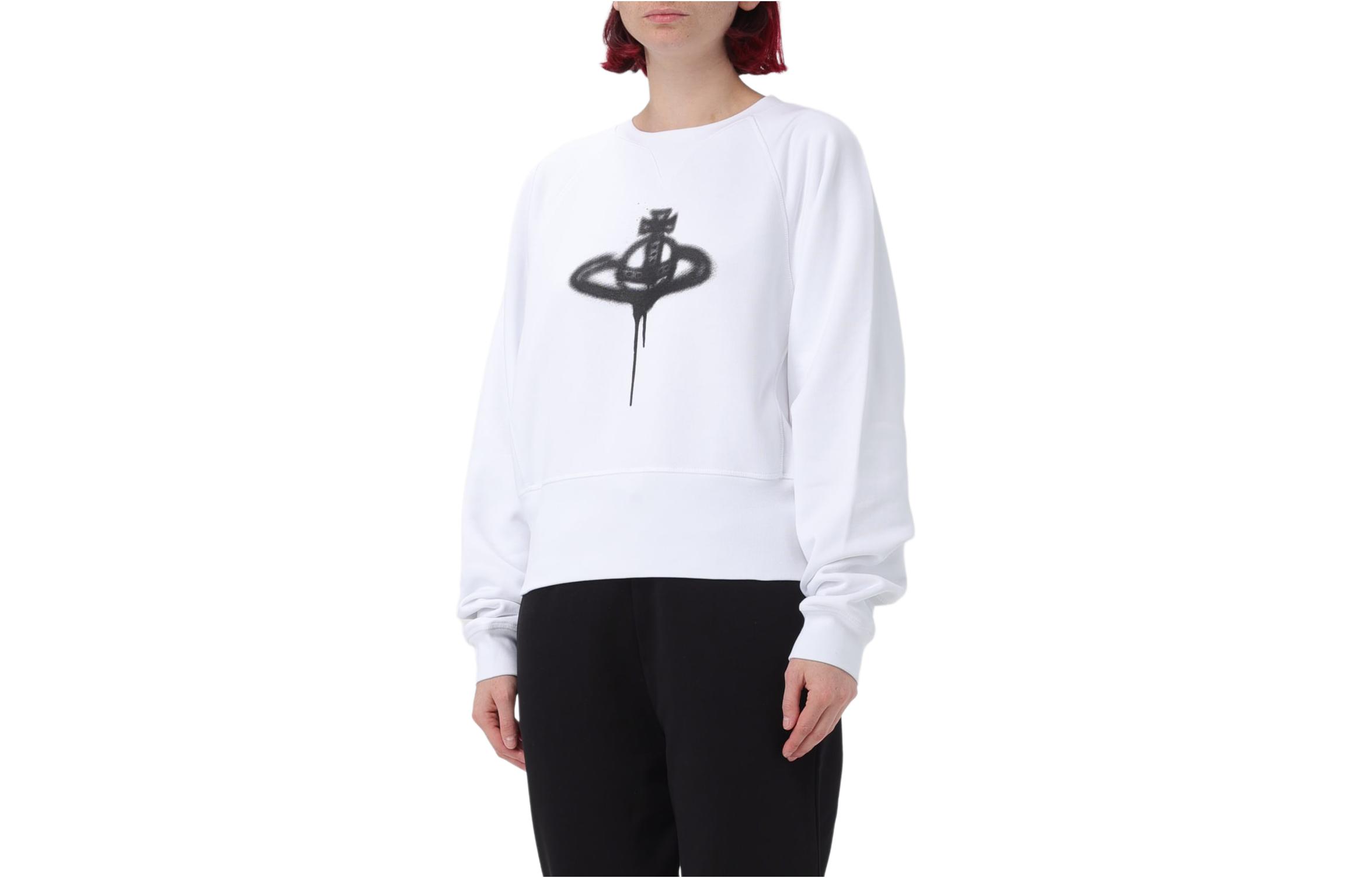 Shop (W) 薇薇安·韦斯特伍德图案印花白色圆领卫衣 1I010009J0032A301