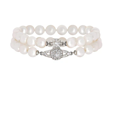 (Women) Vivienne Westwood Graziella Pearl Bracelet Silver Jewelry. 6103006A02P132P132