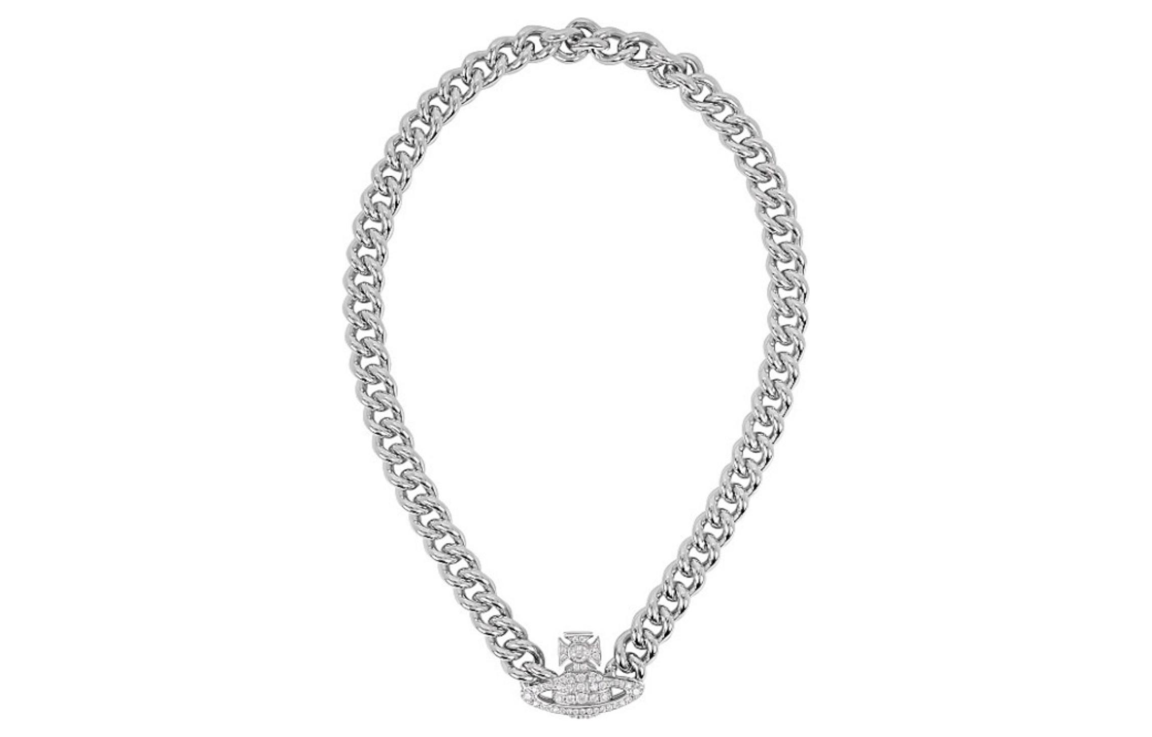 (Women) Vivienne Westwood Graziella Small Choker Planet Cuban Necklace Silver . 6303002302P102P102 圖 2