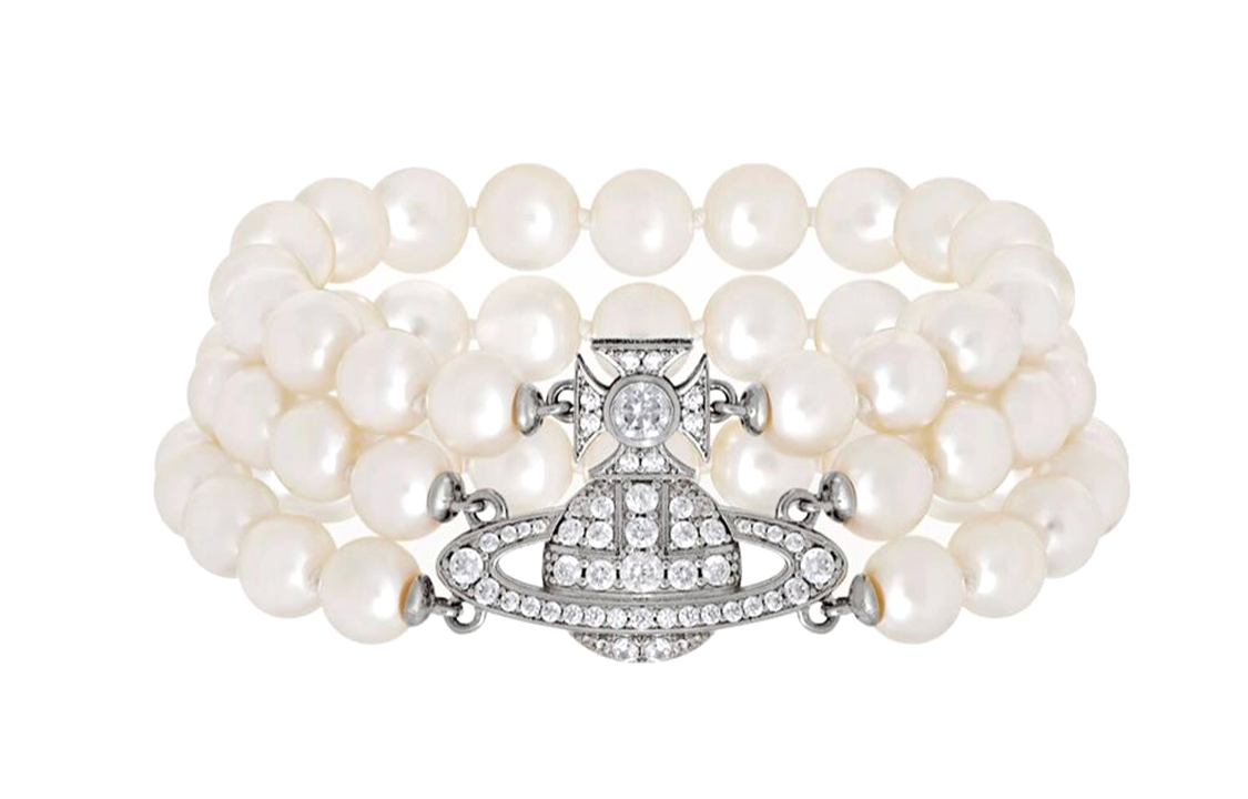 (Women) Vivienne Westwood Graziella Three Row Pearl Bracelet Silver for Women 6103006L02P132CN 圖 2