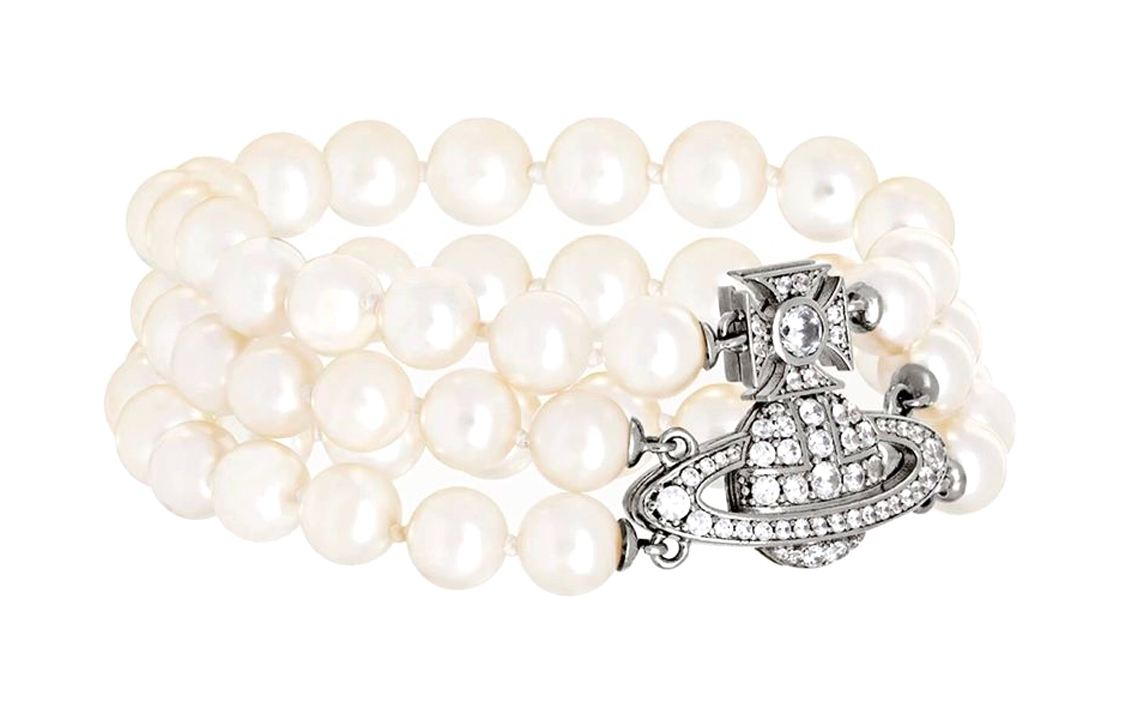 (Women) Vivienne Westwood Graziella Three Row Pearl Bracelet Silver for Women 6103006L02P132CN 圖 3
