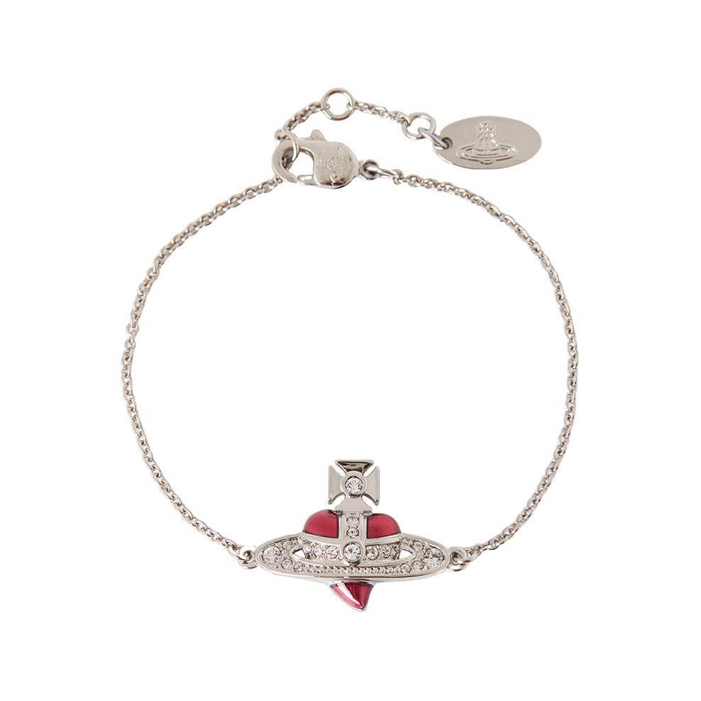 (Women) Vivienne Westwood Heart Decoration Brass Bracelet Women’s Silver. 6102021TP383