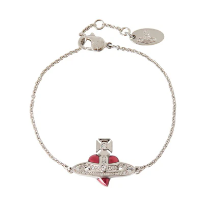 (Women) Vivienne Westwood Heart Decoration Brass Bracelet Women’s Silver. 6102021TP383