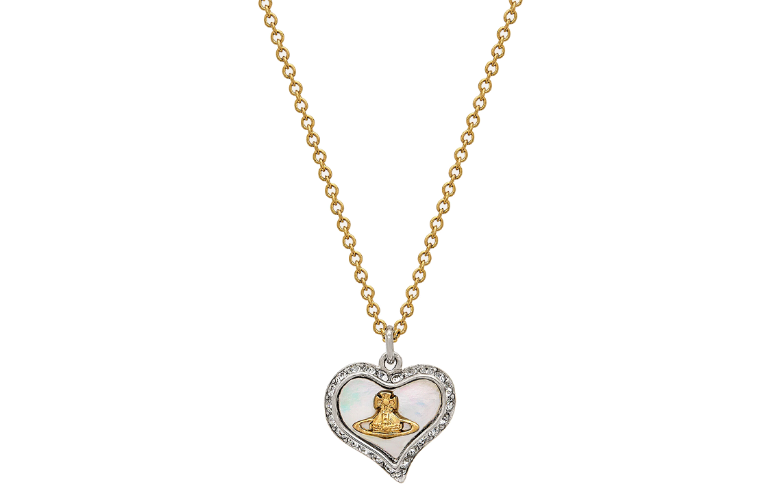 (Women) Vivienne Westwood Heart Orb Logo Brass Necklace  Fashion Accessory 6302010302P276