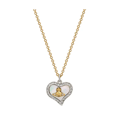 (Women) Vivienne Westwood Heart Orb Logo Brass Necklace Fashion Accessory 6302010302P276