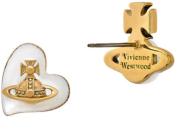 (W) 薇薇安·魏斯伍德 心形土星 THOMASINA 耳環 黃銅 白色. 6201034302R273R273 Lookbook (W) 薇薇安·魏斯伍德 心形土星 THOMASINA 耳環 黃銅 白色. 6201034302R273R273