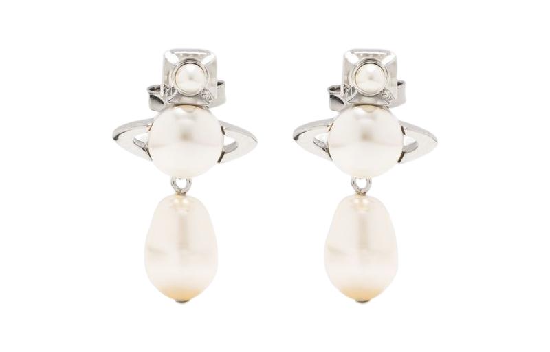 (Women) Vivienne Westwood Inass Dual Wear Pearl Pendant Brass Earrings Silver Women. 6202010402P103