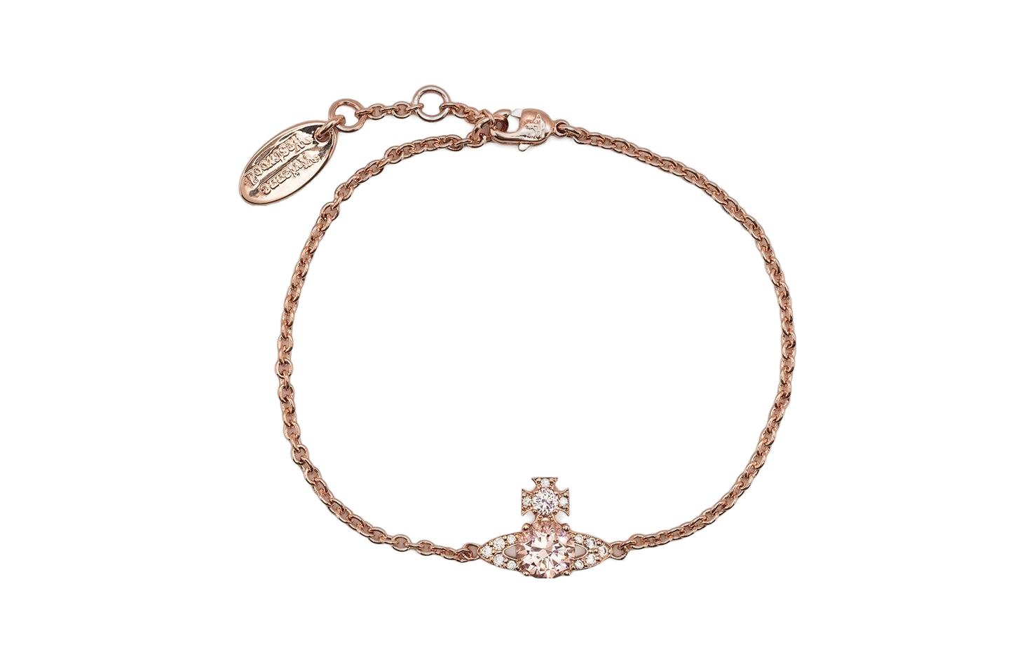 Order (W) 薇薇安西木 Ismene 手鍊玫瑰石英土星吊飾玫瑰金手鍊 6102016002G287