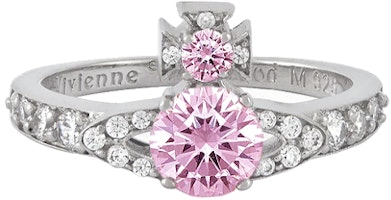 (Women) Vivienne Westwood ISMENE Crystal Saturn Recycled Silver Ring for Women. 6404012201P271P271 (Women) Vivienne Westwood ISMENE Crystal Saturn Recycled Silver Ring for Women. 6404012201P271P271