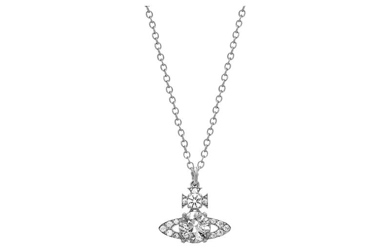(Women) Vivienne Westwood Ismene Pendant Necklace Silver Saturn Charm for Women. 6302033902P102P102