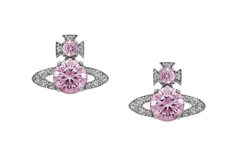 Order (W) 維維安·魏斯伍德 Ismene 粉紫水晶土星黃銅耳環 女款 6201025302P271P271