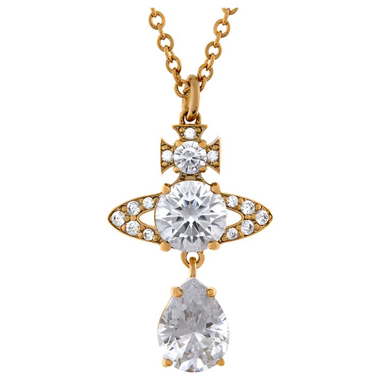 (Women) Vivienne Westwood ISMENE Saturn Pendant Gold Necklace for Women - Gold. 63020302-02R102-IM