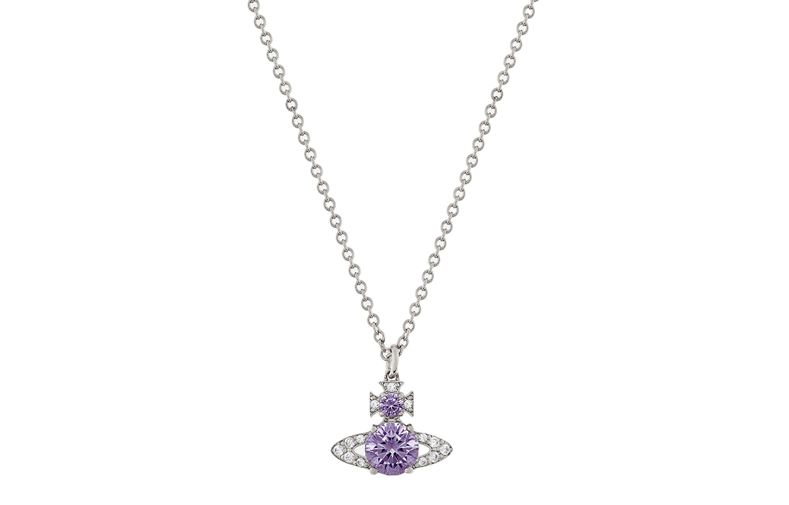 (Women) Vivienne Westwood Ismene Saturn Pendant Necklace Purple/Silver for Women. 630203D702P456