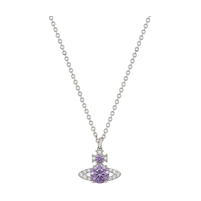 (Women) Vivienne Westwood Ismene Saturn Pendant Necklace Purple/Silver for Women. 630203D702P456