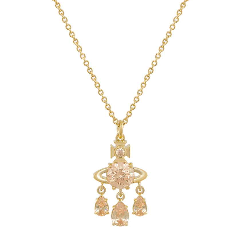 (Women) Vivienne Westwood Joaquina Saturn Dreamcatcher Pendant Necklace Tea/Gold . 8050889940371