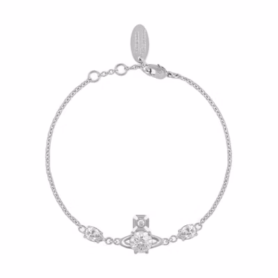 (Women) Vivienne Westwood Joaquina Saturn Triple Crystal Bracelet Silver for Women. 8050889940616