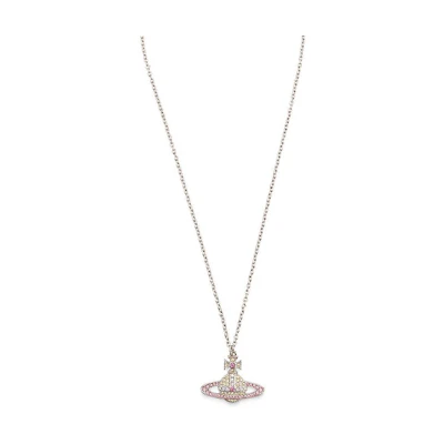 (Women) Vivienne Westwood KIKA Crystal Brass Pendant Necklace for Women - Silver. 63020094-02P307-CN