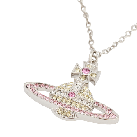(Women) Vivienne Westwood KIKA Crystal Brass Pendant Necklace for Women - Silver. 63020094-02P307-CN 圖 4