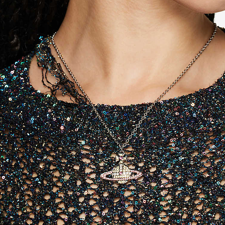 (Women) Vivienne Westwood KIKA Crystal Brass Pendant Necklace for Women - Silver. 63020094-02P307-CN 圖 5