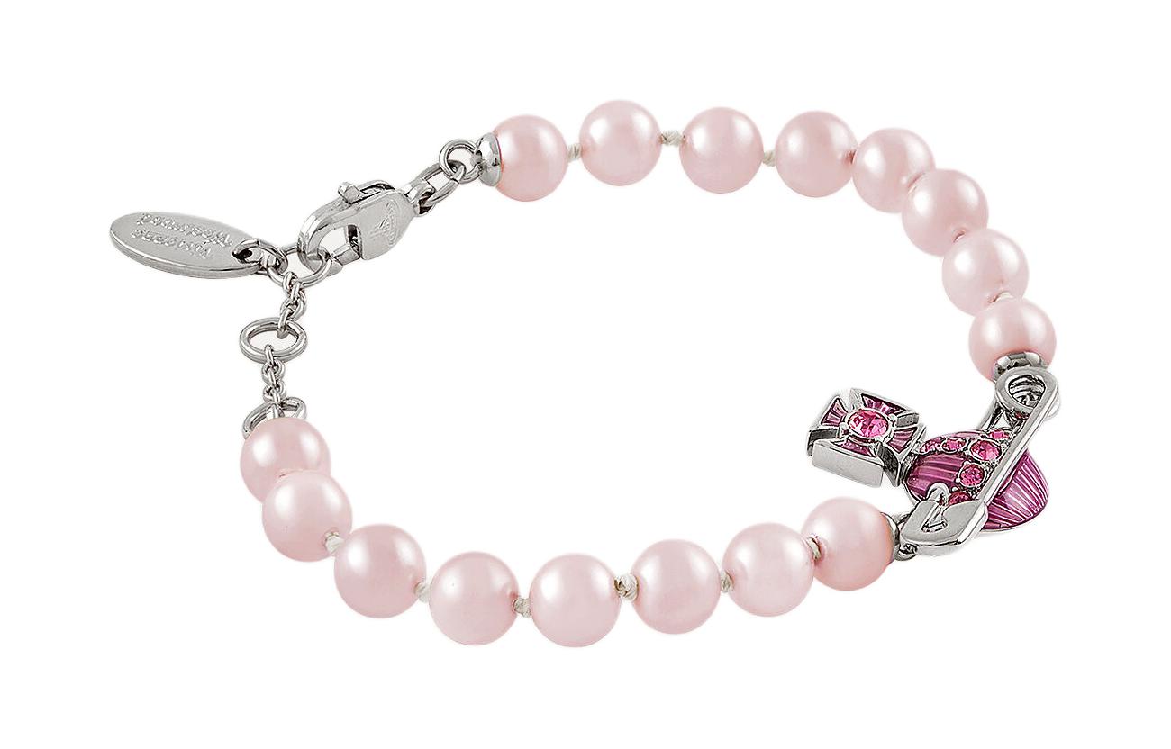 (Women) Vivienne Westwood Kitty Saturn Brooch Pink Enamel Pearl Brass Bracelet Women. 6103007P02P447 圖 3