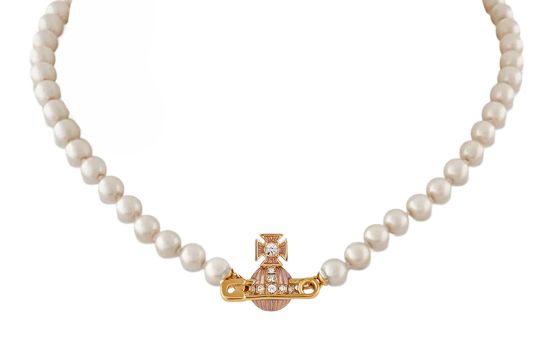 (Women) Vivienne Westwood Kitty Saturn Enamel Pearl Pendant Necklace Gold . 6301011O-02R661-CN 圖 2