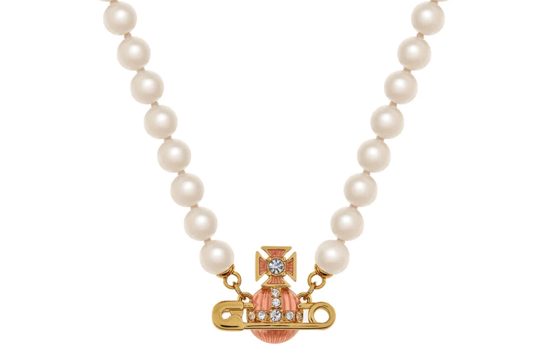 (Women) Vivienne Westwood Kitty Saturn Enamel Pearl Pendant Necklace Gold . 6301011O-02R661-CN 圖 3