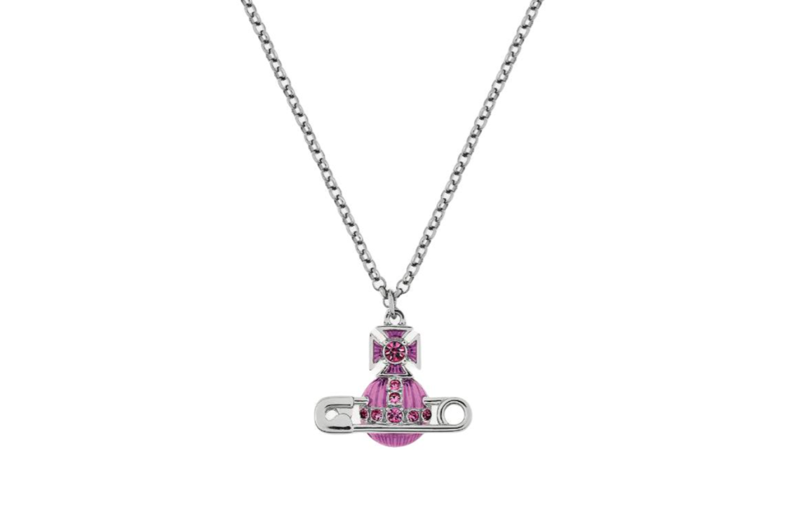 (Women) Vivienne Westwood Kitty Saturn Pendant Necklace Purple -  Crystal Enamel 630203BU02P448 圖 2