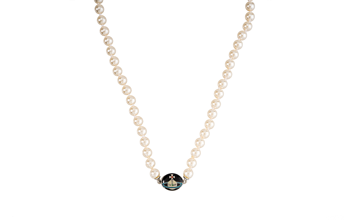 (Women) Vivienne Westwood Loelia Pearl Black Ceramic Pearl Clasp Necklace for Women. 6303002002P145P145IM 圖 2
