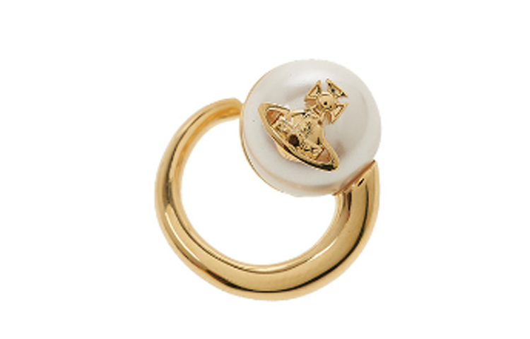 (Women) Vivienne Westwood Logo Brass Earrings  Gold/White. 6203006IR107 圖 4