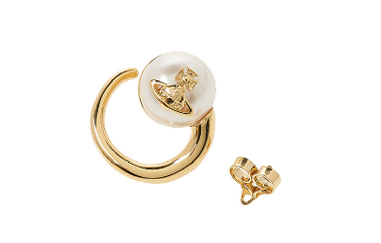 (Women) Vivienne Westwood Logo Brass Earrings  Gold/White. 6203006IR107 圖 6