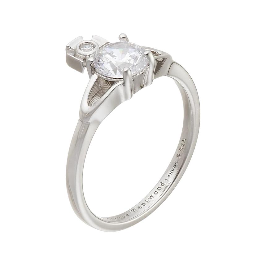 Lookbook (W) Anillo de Latón con Diseño de Logo Vivienne Westwood para Mujer - Plateado. 6404000601p102s