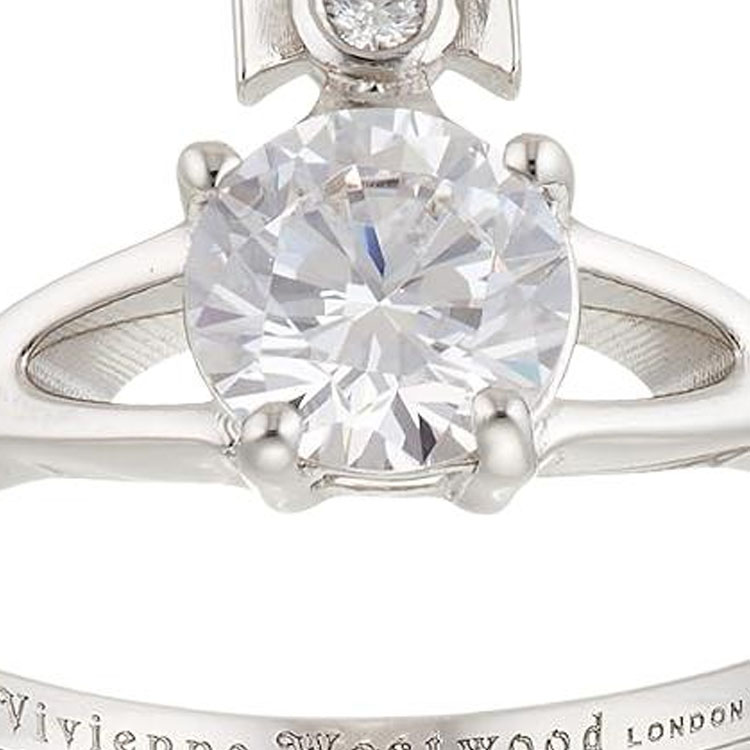 Shop (W) Anillo de Latón con Diseño de Logo Vivienne Westwood para Mujer - Plateado. 6404000601p102s