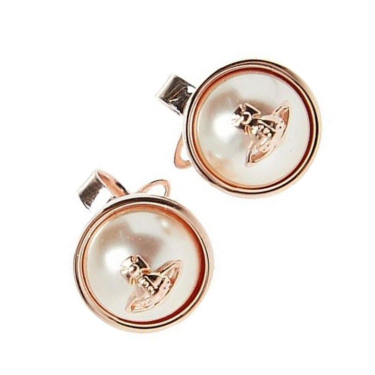(Women) Vivienne Westwood Logo Design Brass Rose Gold Earrings for Women 62010053G108 圖 3