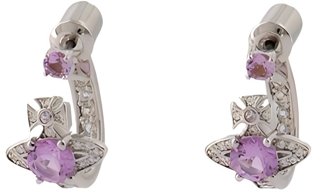 (W) 薇薇安·魏斯伍德 徽標耳環 - 銀色/紫色 6203005602P271 Buy (W) 薇薇安·魏斯伍德 徽標耳環 - 銀色/紫色 6203005602P271