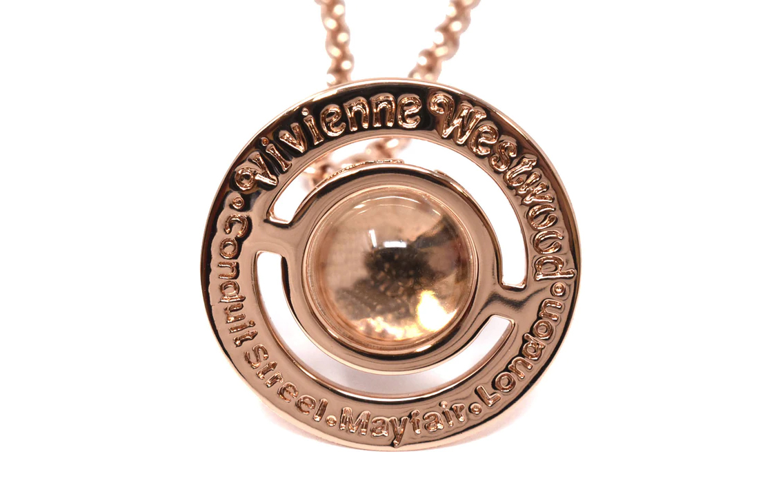 (Women) Vivienne Westwood Logo Engraved Rose Gold Brass Necklace for Women. 63020097 G002 PINK GOLD 圖 3