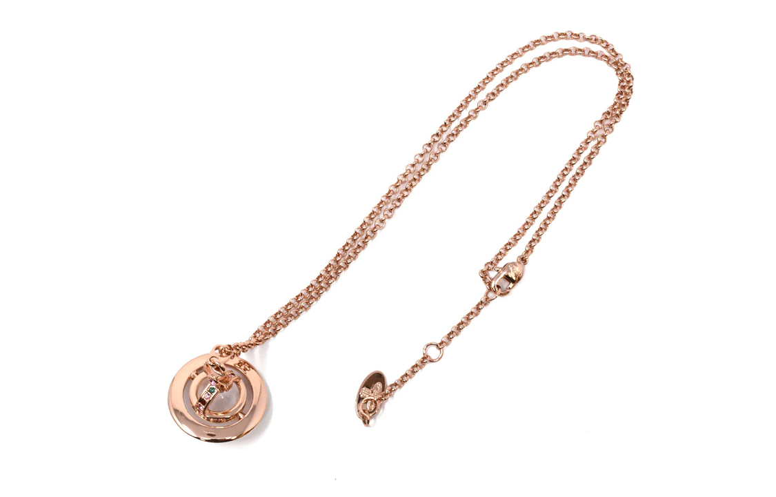 (Women) Vivienne Westwood Logo Engraved Rose Gold Brass Necklace for Women. 63020097 G002 PINK GOLD 圖 4
