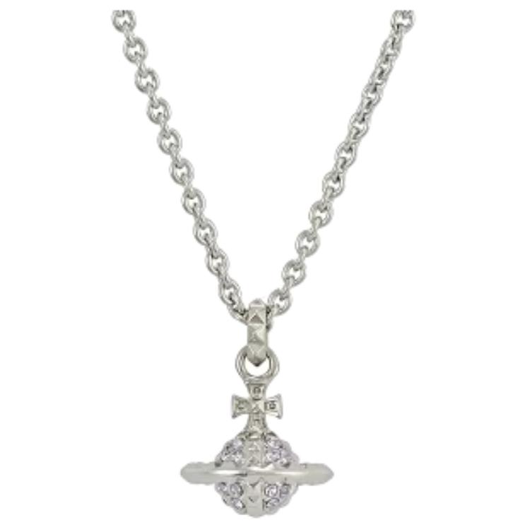 (Women) Vivienne Westwood Logo Necklace for Women - Silver 6302005102W287