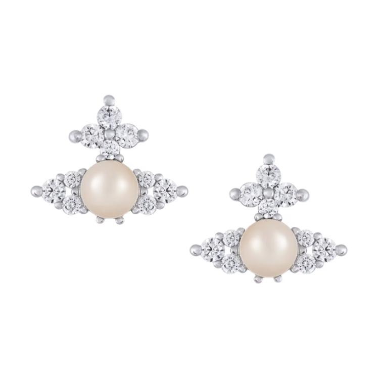 (Women) Vivienne Westwood Logo Pattern Earrings -  Silver 6201034Y02P373