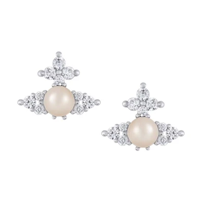 (Women) Vivienne Westwood Logo Pattern Earrings - Silver 6201034Y02P373