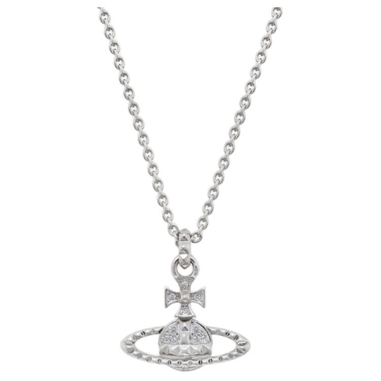 (Women) Vivienne Westwood Logo Pendant Necklace  Rhodium-Plated Brass. 8050568221739 圖 2