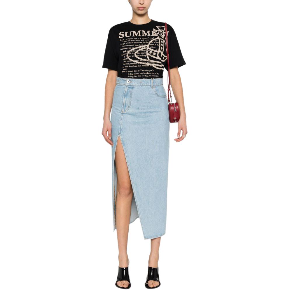 Lookbook (W) 비비안 웨스트우드 로고 프린트 오버사이즈 반팔 티셔츠 여성 SS24 3G01001PJ001MN401